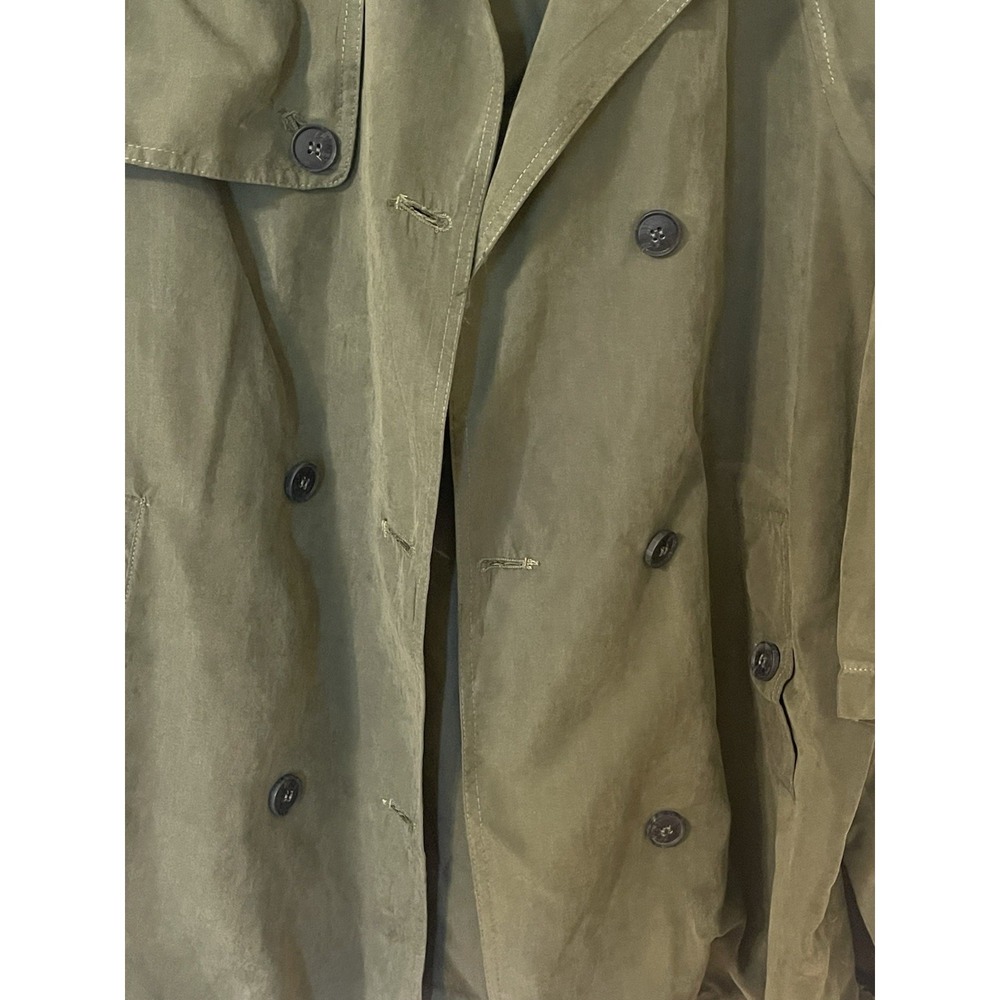 Umgee Womens Utility Jacket Size Small Olive Green Double Breasted Hooded BOHO - Picture 2 of 10
